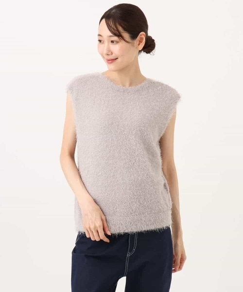 MK MICHEL KLEIN（エムケーミッシェルクラン）の「[洗える]前後2wayシャギーニットジレ（ニット/セーター・レディース・グレー系その他/ブラウン・38）」の20枚目の写真