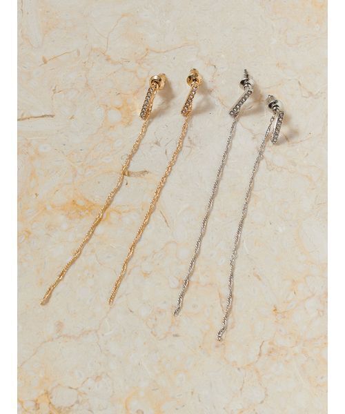 SNIDEL(スナイデル)の「2wayツイストチェーンピアス(ピアス(両耳用)・レディース・ゴールド/シルバー・F)」の3枚目の写真