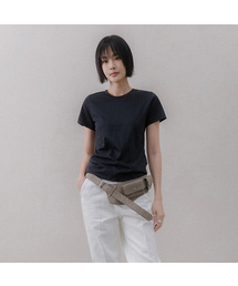 ブロードコットンスリムTシャツ(ブラック)