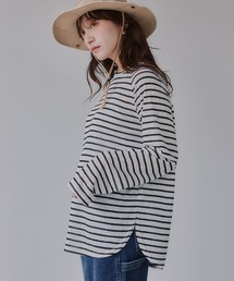 210nouve | ボーダー クルーネック シアートップス(Tシャツ/カットソー)