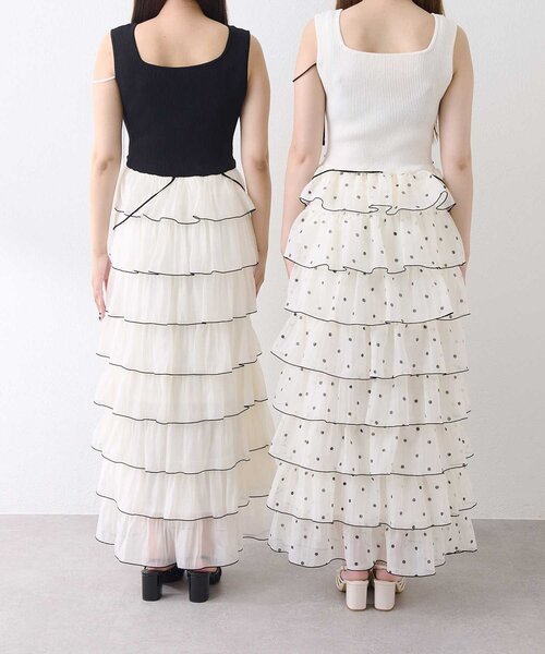 OLIVE des OLIVE(オリーブデオリーブ)の「【Belle Charme】Multi Tiered Frill Onepiece(ワンピース・レディース・ブラック/ホワイト/オフホワイト・FREE)」の9枚目の写真