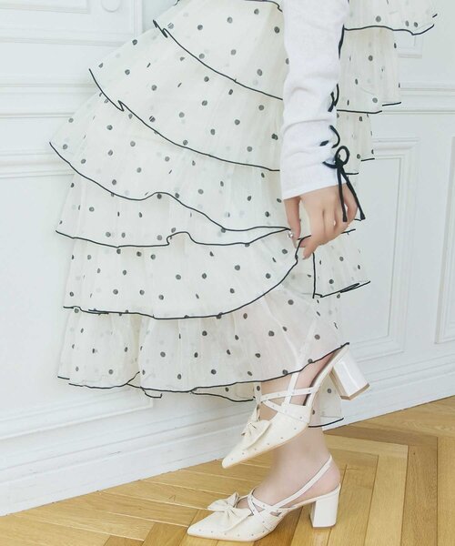 OLIVE des OLIVE(オリーブデオリーブ)の「【Belle Charme】Multi Tiered Frill Onepiece(ワンピース・レディース・ブラック/ホワイト/オフホワイト・FREE)」の13枚目の写真