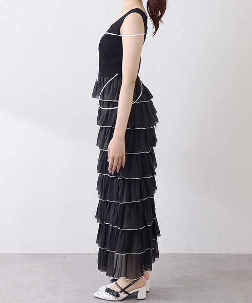 OLIVE des OLIVE(オリーブデオリーブ)の「【Belle Charme】Multi Tiered Frill Onepiece(ワンピース・レディース・ブラック/ホワイト/オフホワイト・FREE)」の17枚目の写真