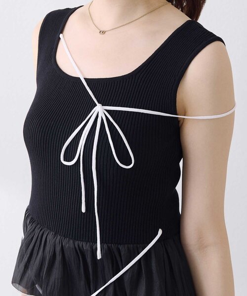 OLIVE des OLIVE(オリーブデオリーブ)の「【Belle Charme】Multi Tiered Frill Onepiece(ワンピース・レディース・ブラック/ホワイト/オフホワイト・FREE)」の20枚目の写真