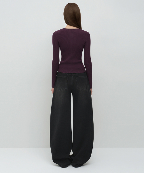 MUSINSA STANDARD WOMAN（ムシンサスタンダードウーマン）の「ウィメンズエッセンシャルカーブデニムパンツ[ウォッシュドブラック]（デニムパンツ・レディース・その他・30/24/25/26/27/28/29）」の3枚目の写真