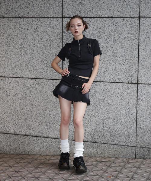 ROYAL FLASH（ロイヤルフラッシュ）の「MAVYTH/メヴィス/DOUBLE BELTED SKIRT（スカート・レディース・ブラック/ブルー系その他3・L/M）」の4枚目の写真