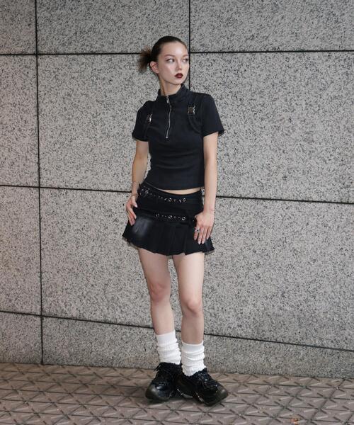 ROYAL FLASH（ロイヤルフラッシュ）の「MAVYTH/メヴィス/DOUBLE BELTED SKIRT（スカート・レディース・ブラック/ブルー系その他3・L/M）」の5枚目の写真