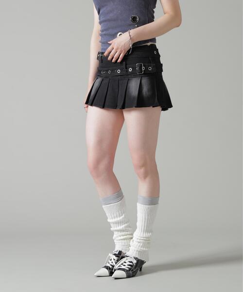 ROYAL FLASH（ロイヤルフラッシュ）の「MAVYTH/メヴィス/DOUBLE BELTED SKIRT（スカート・レディース・ブラック/ブルー系その他3・L/M）」の7枚目の写真