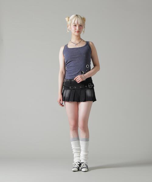ROYAL FLASH（ロイヤルフラッシュ）の「MAVYTH/メヴィス/DOUBLE BELTED SKIRT（スカート・レディース・ブラック/ブルー系その他3・L/M）」の9枚目の写真