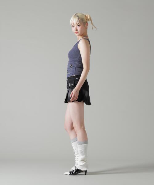 ROYAL FLASH（ロイヤルフラッシュ）の「MAVYTH/メヴィス/DOUBLE BELTED SKIRT（スカート・レディース・ブラック/ブルー系その他3・L/M）」の10枚目の写真