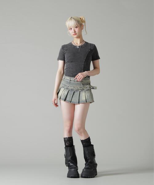 ROYAL FLASH（ロイヤルフラッシュ）の「MAVYTH/メヴィス/DOUBLE BELTED SKIRT（スカート・レディース・ブラック/ブルー系その他3・L/M）」の17枚目の写真