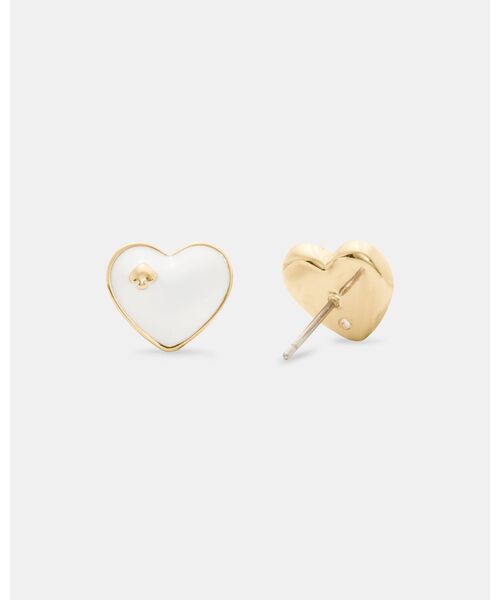 kate spade new york（ケイトスペード ニューヨーク）の「ハート アンド スペード ハート スペード ピアス（ピアス（両耳用）・レディース・ホワイト・ONESIZE）」の3枚目の写真