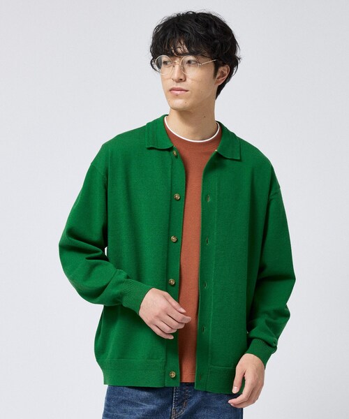 TAKEO KIKUCHI(タケオキクチ)の「ニット シャツ カーディガン(ニット/セーター・メンズ・グリーン/チャコールグレー/ブルー/ブラック・01/02/03/04)」の3枚目の写真