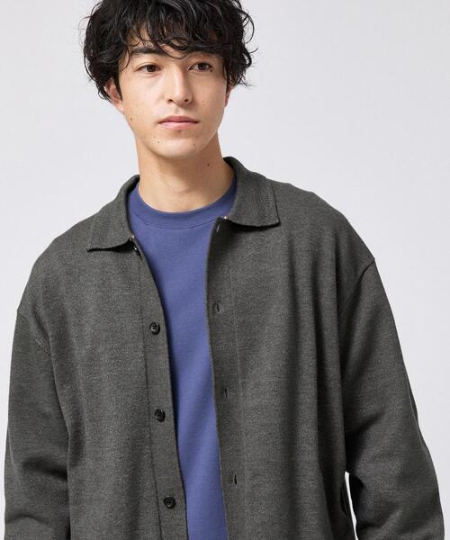 TAKEO KIKUCHI(タケオキクチ)の「ニット シャツ カーディガン(ニット/セーター・メンズ・グリーン/チャコールグレー/ブルー/ブラック・01/02/03/04)」の6枚目の写真