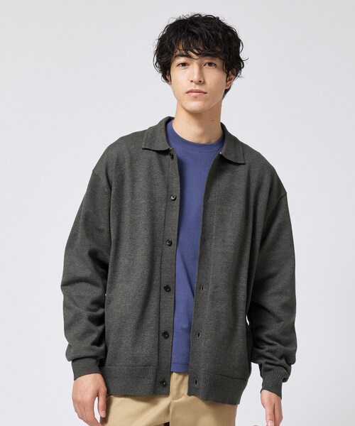 TAKEO KIKUCHI(タケオキクチ)の「ニット シャツ カーディガン(ニット/セーター・メンズ・グリーン/チャコールグレー/ブルー/ブラック・01/02/03/04)」の7枚目の写真