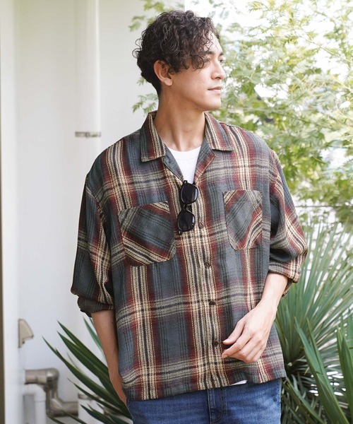 BAYFLOW(ベイフロー)の「ブークレチェックシャツ(シャツ/ブラウス・メンズ・ダークオリーブ/ブルー/チャコール・LARGE/MEDIUM)」の3枚目の写真