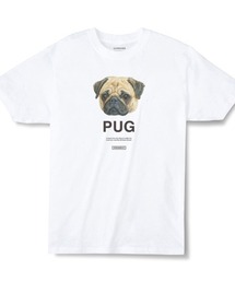 Moftique | Moftique（モフティック） エントリーモデル 半袖Tシャツ アニマル パグ 犬 ドッグ ペット インクジェットプリント 褪せ感 4.0オンス 薄手 トップス カットソー 夏 カジュアル メンズ レディース ユニセックス(Tシャツ/カットソー)