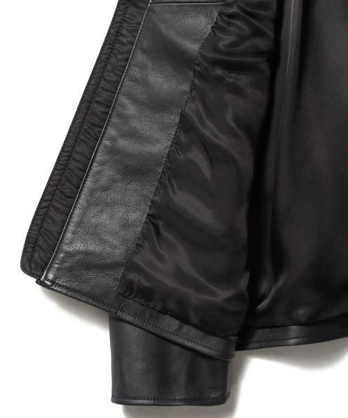 COLUMN(コラム)の「COLUMN / シープレザージャケット<THE COLUMN>(ライダースジャケット・メンズ・ネイビー・LARGE/MEDIUM)」の4枚目の写真