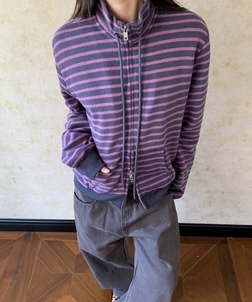 LAMPOON(ランプーン)の「パープルボーダーハイネックスエット(ブルゾン・レディース・パープル・SMALL/MEDIUM)」の11枚目の写真