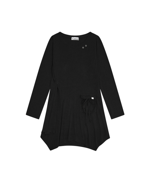 TUOMIO（トゥオミオ）の「ボートネックジャージーワンピース [ブラック]（ワンピース・レディース・その他・F）」の2枚目の写真