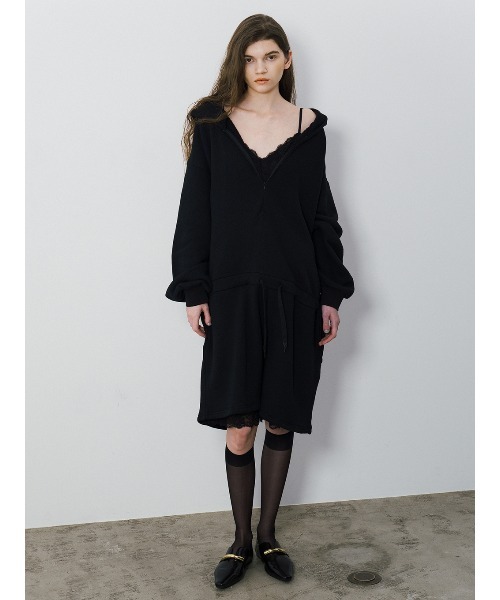 ELCHELE(エルチェレ)の「COZY FRENCH TERRY AIO(つなぎ/オールインワン・レディース・アイボリー/ミント/ブラック・38/36)」の2枚目の写真