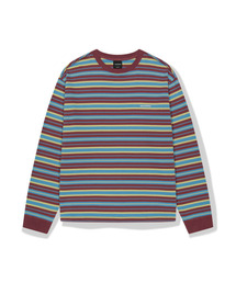 MULTI STRIPE LS Tシャツ (バーガンディ)