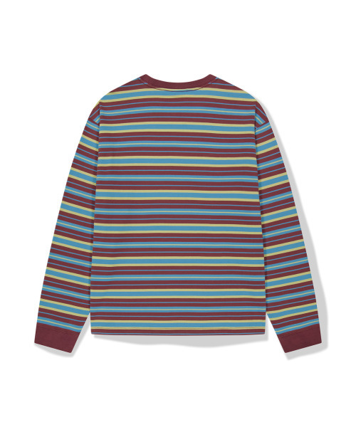 WKNDRS(ウィーキャンドース)の「MULTI STRIPE LS Tシャツ (バーガンディ)(Tシャツ/カットソー・レディース・その他・LARGE/MEDIUM/X-LARGE/SMALL)」の2枚目の写真