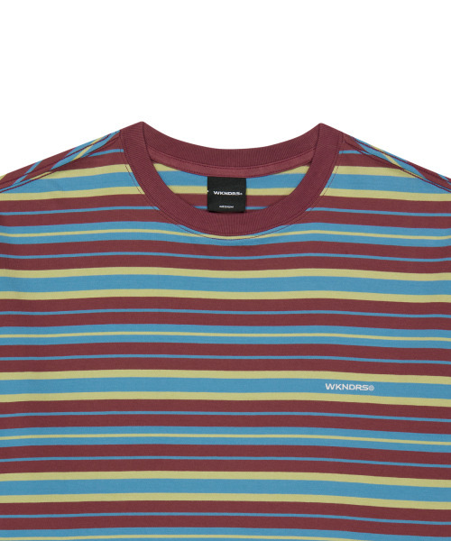 WKNDRS(ウィーキャンドース)の「MULTI STRIPE LS Tシャツ (バーガンディ)(Tシャツ/カットソー・レディース・その他・LARGE/MEDIUM/X-LARGE/SMALL)」の3枚目の写真