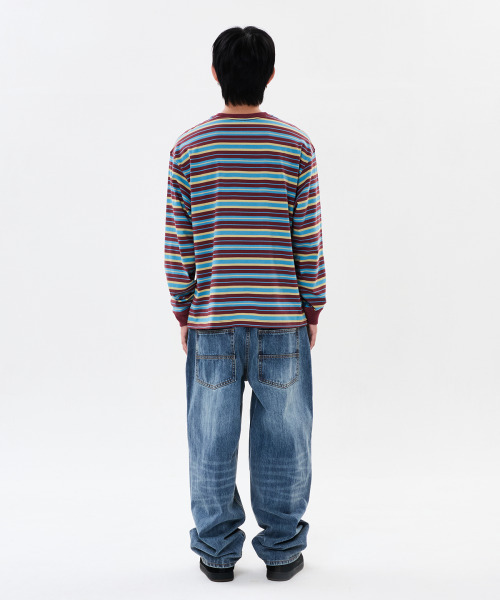 WKNDRS(ウィーキャンドース)の「MULTI STRIPE LS Tシャツ (バーガンディ)(Tシャツ/カットソー・レディース・その他・LARGE/MEDIUM/X-LARGE/SMALL)」の9枚目の写真