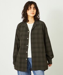 GREY LABEL チェックオープンカラーシャツ