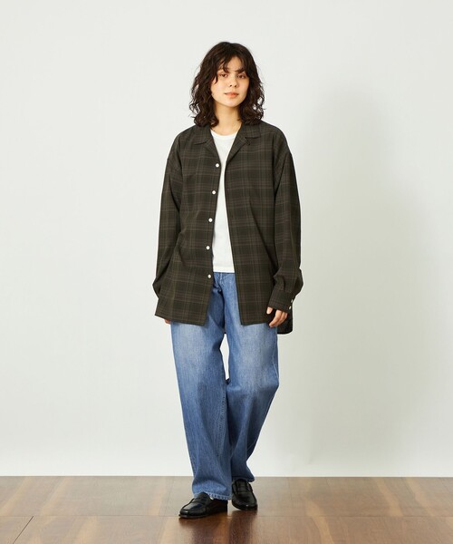 MACKINTOSH PHILOSOPHY(マッキントッシュ フィロソフィー)の「GREY LABEL チェックオープンカラーシャツ(シャツ/ブラウス・レディース・グリーン系その他4/ブラック・2/6)」の9枚目の写真