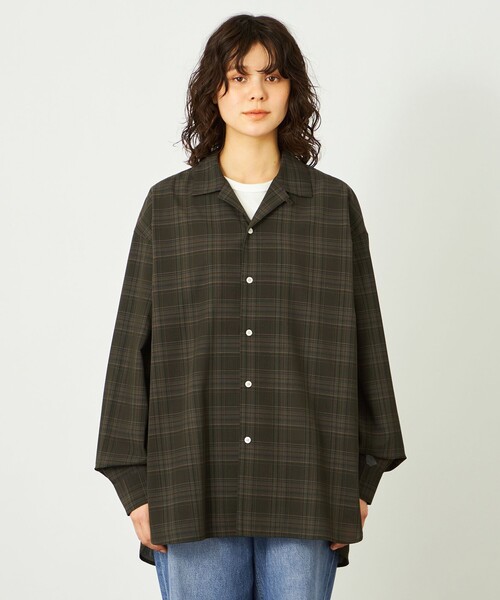 MACKINTOSH PHILOSOPHY(マッキントッシュ フィロソフィー)の「GREY LABEL チェックオープンカラーシャツ(シャツ/ブラウス・レディース・グリーン系その他4/ブラック・2/6)」の10枚目の写真