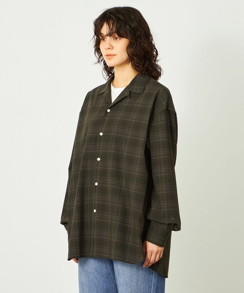 MACKINTOSH PHILOSOPHY(マッキントッシュ フィロソフィー)の「GREY LABEL チェックオープンカラーシャツ(シャツ/ブラウス・レディース・グリーン系その他4/ブラック・2/6)」の11枚目の写真