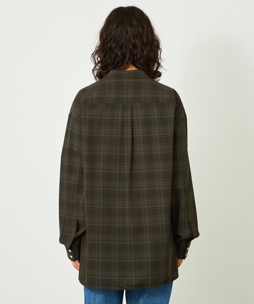 MACKINTOSH PHILOSOPHY(マッキントッシュ フィロソフィー)の「GREY LABEL チェックオープンカラーシャツ(シャツ/ブラウス・レディース・グリーン系その他4/ブラック・2/6)」の12枚目の写真
