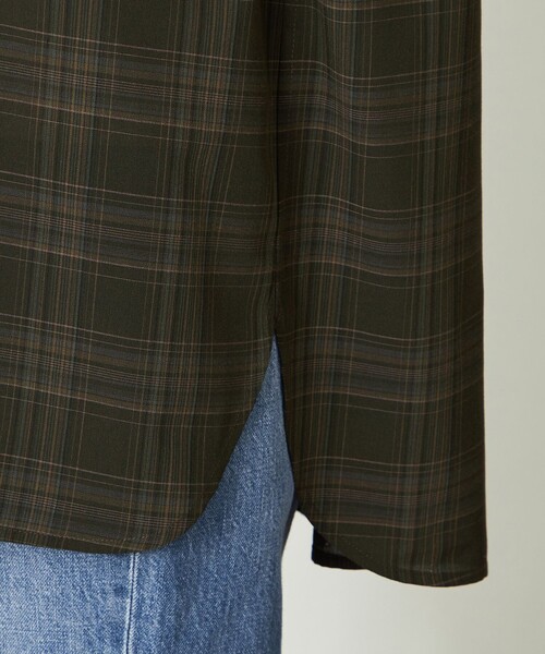 MACKINTOSH PHILOSOPHY(マッキントッシュ フィロソフィー)の「GREY LABEL チェックオープンカラーシャツ(シャツ/ブラウス・レディース・グリーン系その他4/ブラック・2/6)」の4枚目の写真