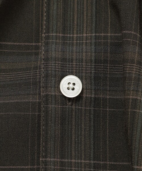 MACKINTOSH PHILOSOPHY(マッキントッシュ フィロソフィー)の「GREY LABEL チェックオープンカラーシャツ(シャツ/ブラウス・レディース・グリーン系その他4/ブラック・2/6)」の5枚目の写真