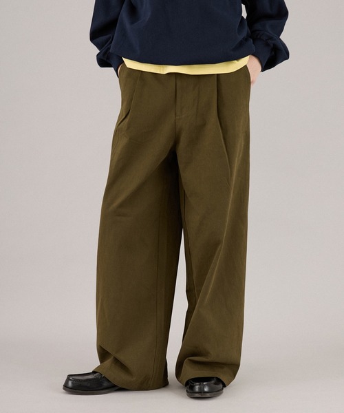 ONCILY(オンシェリー)の「MELTING HEART WIDE CHINO PANTS / メルティングハートワイドチノパンツ(チノパンツ・メンズ・ブラウン/ベージュ/カーキ・SMALL/MEDIUM/LARGE)」の3枚目の写真