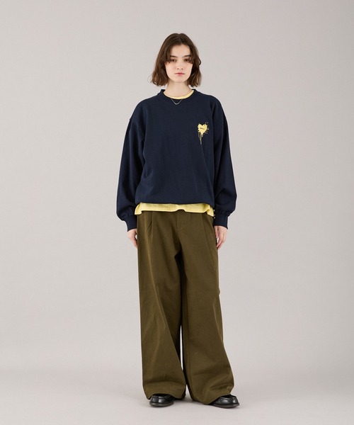 ONCILY(オンシェリー)の「MELTING HEART WIDE CHINO PANTS / メルティングハートワイドチノパンツ(チノパンツ・メンズ・ブラウン/ベージュ/カーキ・SMALL/MEDIUM/LARGE)」の6枚目の写真