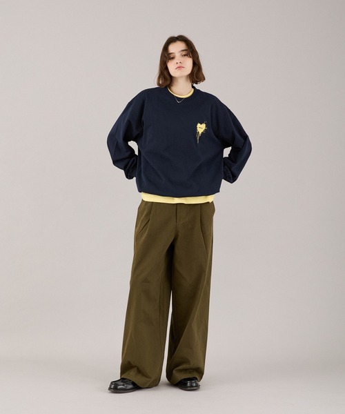 ONCILY(オンシェリー)の「MELTING HEART WIDE CHINO PANTS / メルティングハートワイドチノパンツ(チノパンツ・メンズ・ブラウン/ベージュ/カーキ・SMALL/MEDIUM/LARGE)」の7枚目の写真