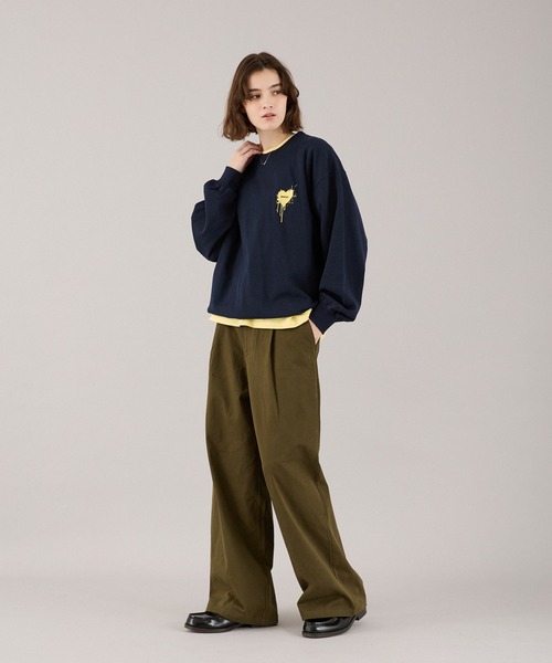 ONCILY(オンシェリー)の「MELTING HEART WIDE CHINO PANTS / メルティングハートワイドチノパンツ(チノパンツ・メンズ・ブラウン/ベージュ/カーキ・SMALL/MEDIUM/LARGE)」の8枚目の写真
