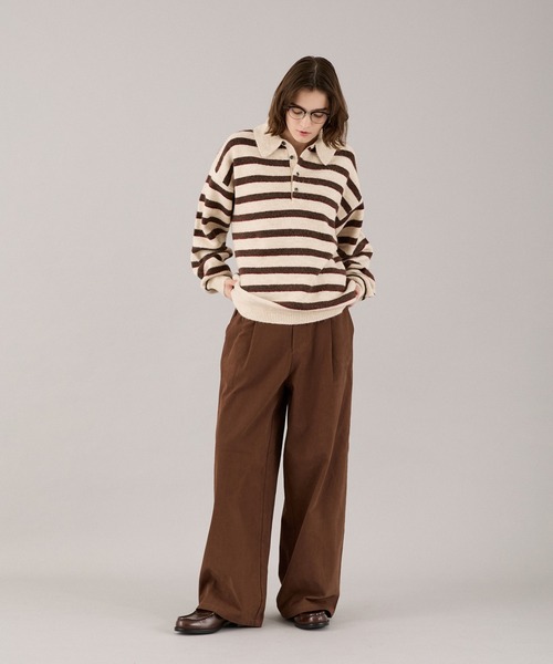 ONCILY(オンシェリー)の「MELTING HEART WIDE CHINO PANTS / メルティングハートワイドチノパンツ(チノパンツ・メンズ・ブラウン/ベージュ/カーキ・SMALL/MEDIUM/LARGE)」の22枚目の写真