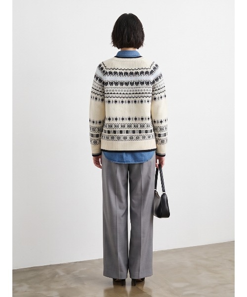 Sew loop(ソーループ)の「ノルディック柄ジャガードクルーネックニットカーディガン(カーディガン/ボレロ・レディース・オフホワイト・FREE)」の6枚目の写真