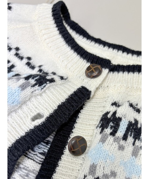Sew loop(ソーループ)の「ノルディック柄ジャガードクルーネックニットカーディガン(カーディガン/ボレロ・レディース・オフホワイト・FREE)」の15枚目の写真