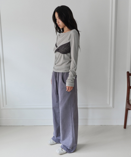 PORTERNA(ポルテナ)の「シルバーグリッター ピグメント スウェットパンツ - アッシュパープル(スウェットパンツ・レディース・その他・FREE(OS))」の3枚目の写真