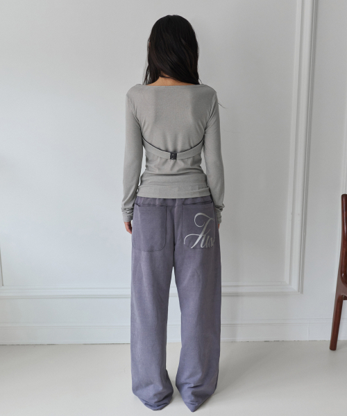 PORTERNA(ポルテナ)の「シルバーグリッター ピグメント スウェットパンツ - アッシュパープル(スウェットパンツ・レディース・その他・FREE(OS))」の4枚目の写真