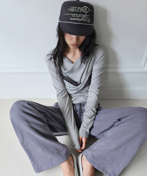 PORTERNA(ポルテナ)の「シルバーグリッター ピグメント スウェットパンツ - アッシュパープル(スウェットパンツ・レディース・その他・FREE(OS))」の5枚目の写真