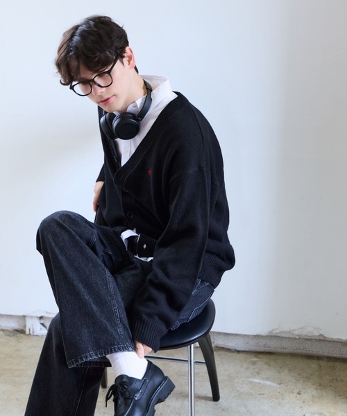 GLOBAL WORK(グローバルワーク)の「【BEVERLY HILLS POLO CLUB】UNISEX/Vネックカーディガン/685692(カーディガン/ボレロ・メンズ・ブルー/ブラック・LARGE/MEDIUM/SMALL)」の6枚目の写真
