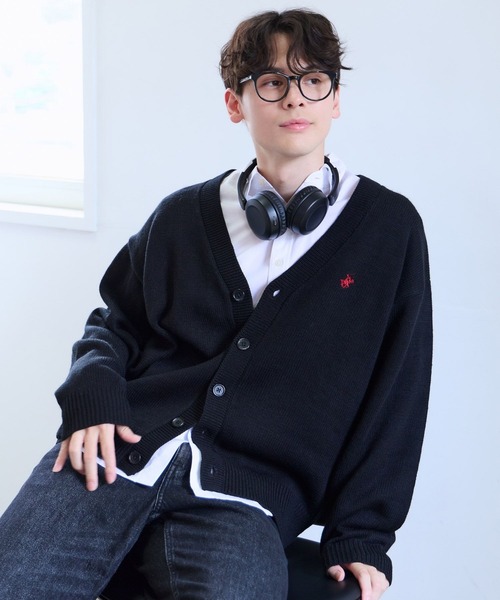 GLOBAL WORK(グローバルワーク)の「【BEVERLY HILLS POLO CLUB】UNISEX/Vネックカーディガン/685692(カーディガン/ボレロ・メンズ・ブルー/ブラック・LARGE/MEDIUM/SMALL)」の9枚目の写真
