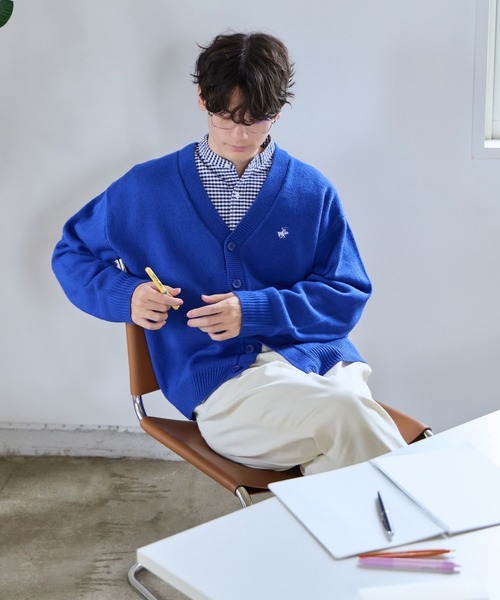 GLOBAL WORK(グローバルワーク)の「【BEVERLY HILLS POLO CLUB】UNISEX/Vネックカーディガン/685692(カーディガン/ボレロ・メンズ・ブルー/ブラック・LARGE/MEDIUM/SMALL)」の11枚目の写真