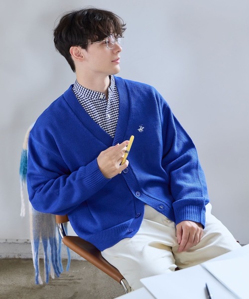 GLOBAL WORK(グローバルワーク)の「【BEVERLY HILLS POLO CLUB】UNISEX/Vネックカーディガン/685692(カーディガン/ボレロ・メンズ・ブルー/ブラック・LARGE/MEDIUM/SMALL)」の14枚目の写真